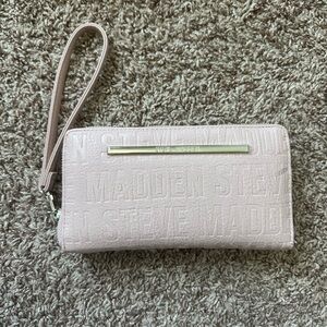 Steve Madden Blush Embossed Wristlet Clutch